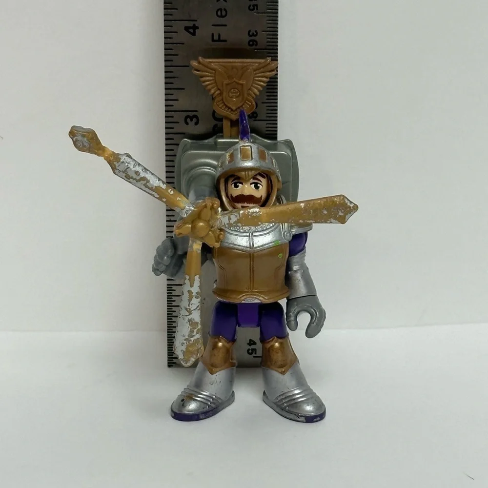 Imaginext SIR PETER THE KNIGHT Figure Tri Sword Armor Weapon 2012 Fisher Price